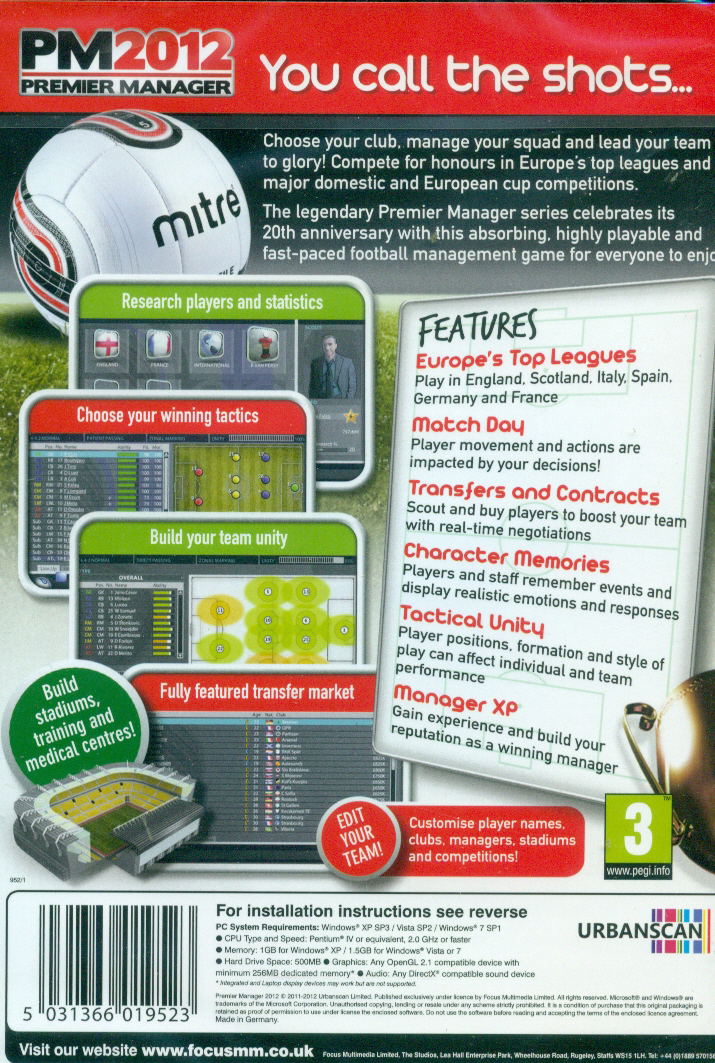 Premier Manager 2012 (DVD-ROM) image 2