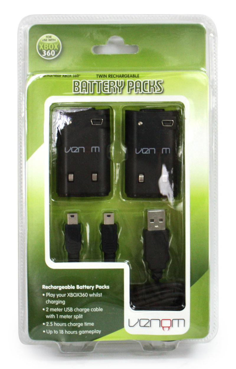 Venom Twin Rechargeable Battery Packs (Black) image 1