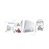 Nintendo Wii with Mario Kart Includes White Wheel and Wii Remote (White)