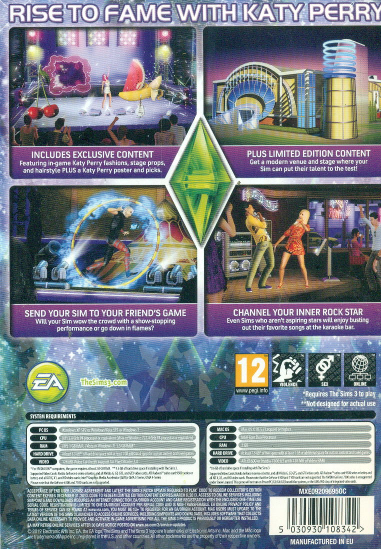 The Sims 3: Showtime (Katy Perry Collector's Edition) (DVD-ROM) image 2