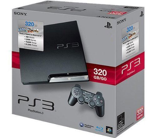 PlayStation3 Slim Console (320GB Black Model) with Karate Kid (Blu-ray Movie) Bundle image 1