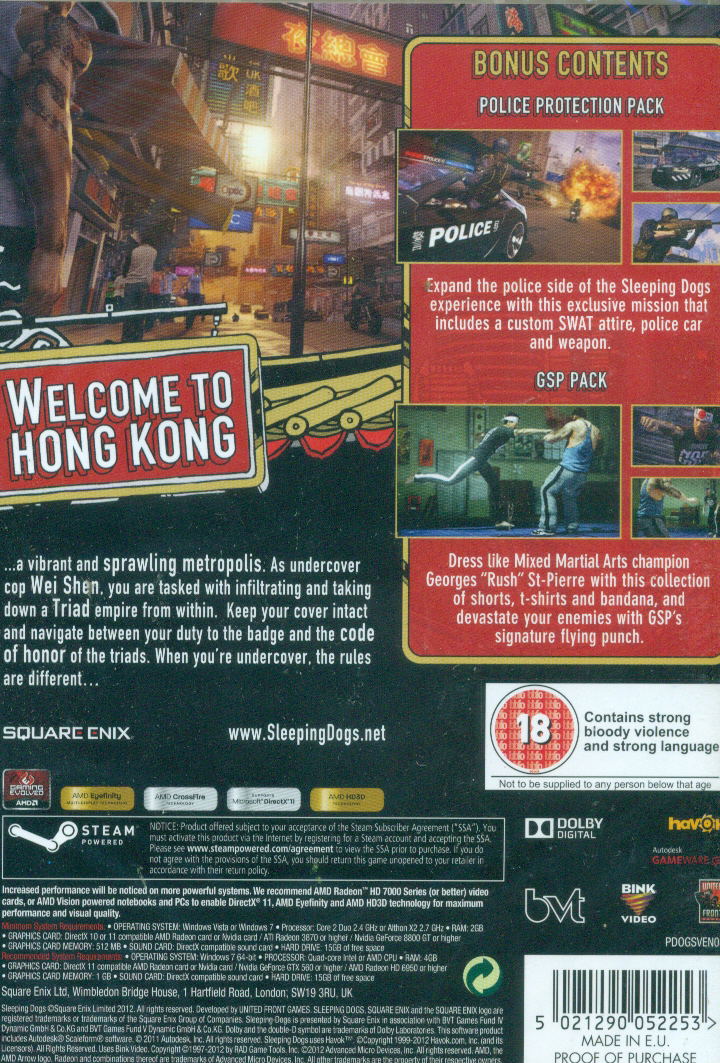 Sleeping Dogs (Limited Edition) (DVD-ROM) image 2