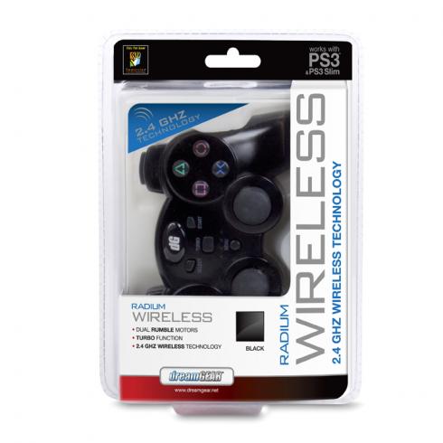 DreamGear Radium Wireless Controller with Dual Rumble Motors for PS3 (Black) image 1