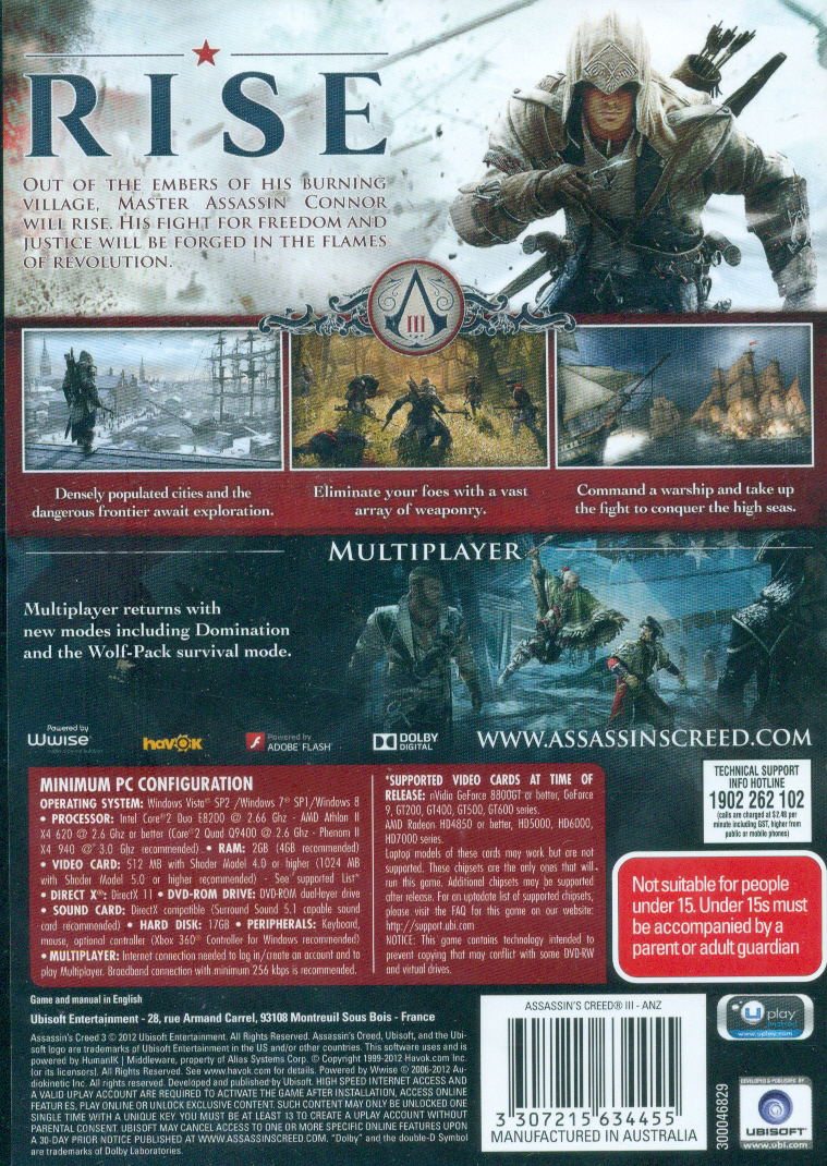 Assassin's Creed III (English) (DVD-ROM) image 2