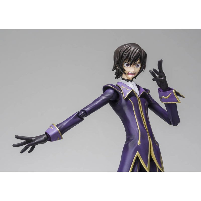S.H.Figuarts Code Geass Lelouch of the Rebellion R2 Non Scale Pre-Painted PVC Figure: Lelouch Lamperouge Zero R2 Costume Ver. image 9