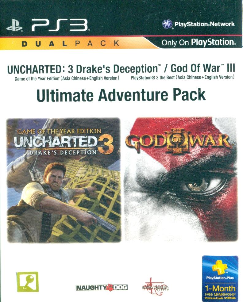 Uncharted 3: Drake's Deception (Game of the Year) + God of War III (PlayStation3 the Best) (Ultimate Adventure Pack) [Asia Chinese + English Version] image 1