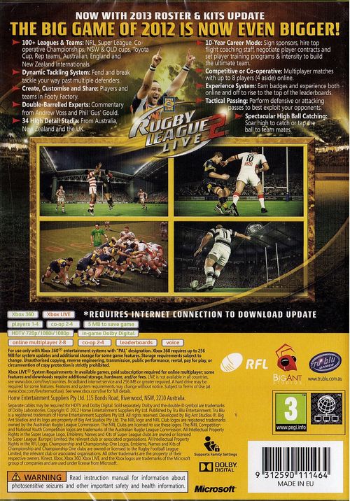 Rugby League Live 2 (Game of the Year) image 2