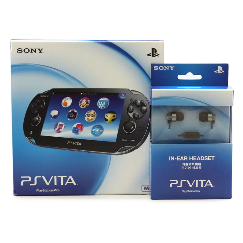 PS Vita PlayStation Vita (Wi-Fi Model) + Earphones (Black) [Play-Asia.com Bundle Set] image 1