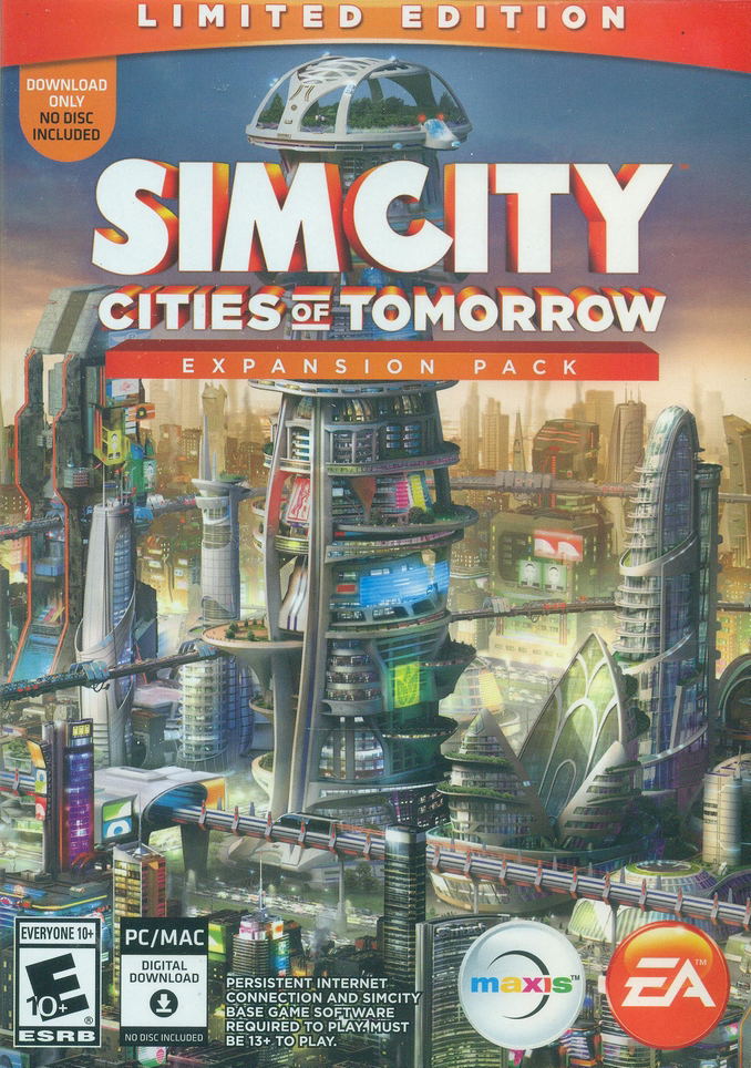 SimCity: Cities of Tomorrow Expansion Pack (Limited Edition) (Code in a Box) image 1
