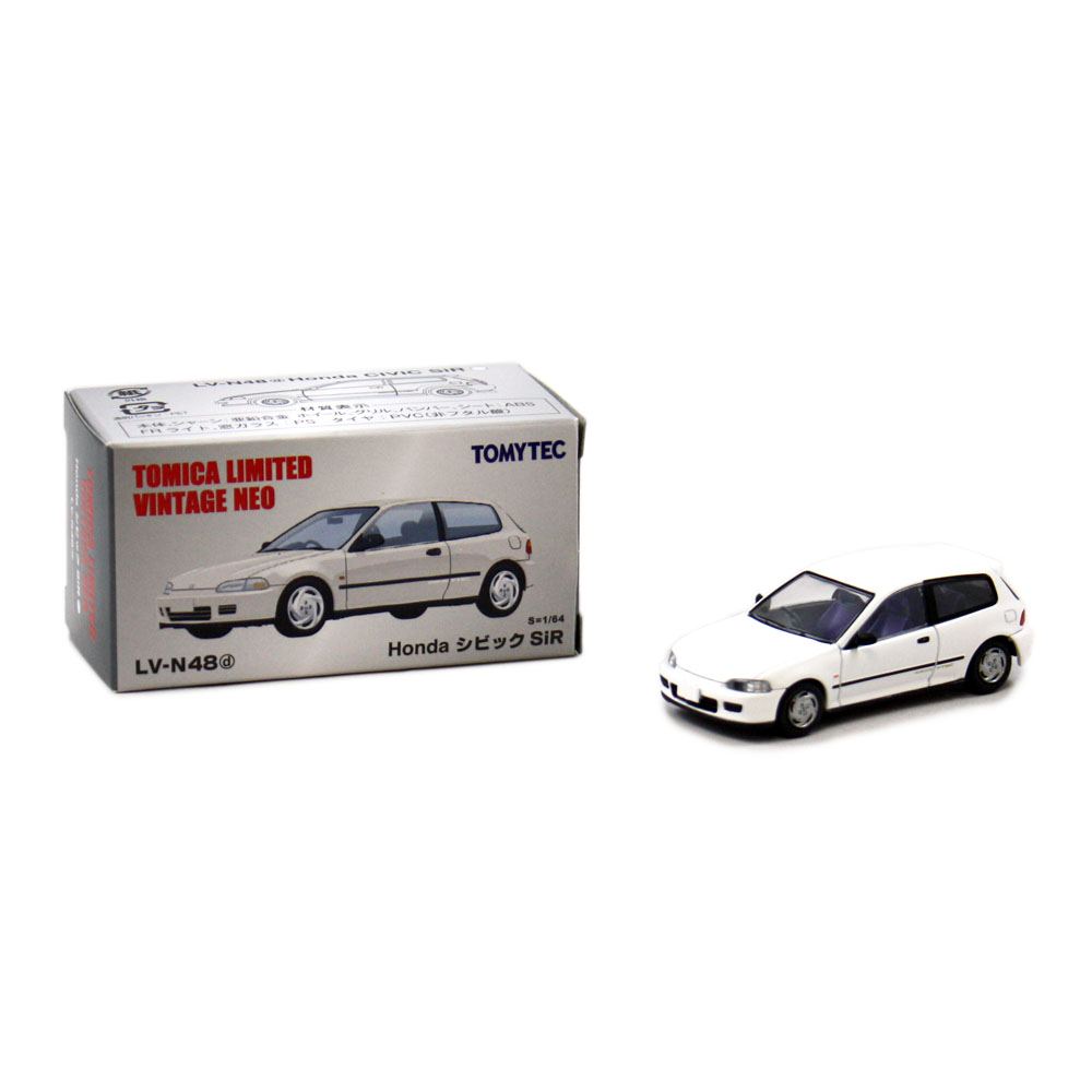Tomica Limited Vintage NEO 1/64 Scale: TLV-N48d Honda Civic SiR White