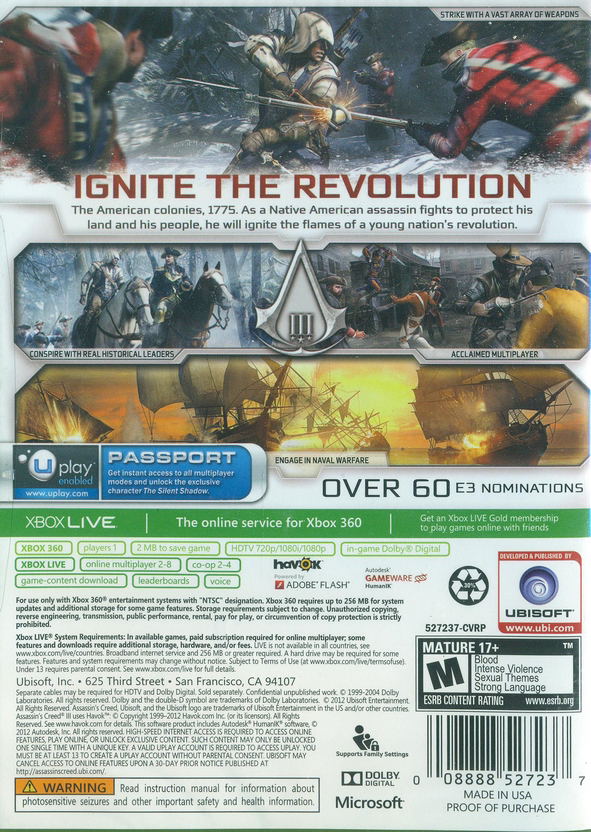 Assassin's Creed III (Platinum Hits) image 2