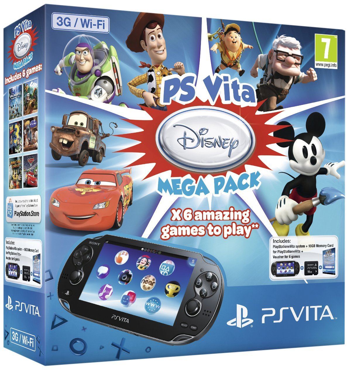 PS Vita PlayStation Vita - Disney Mega Pack 3G/Wi-Fi Model (Black)