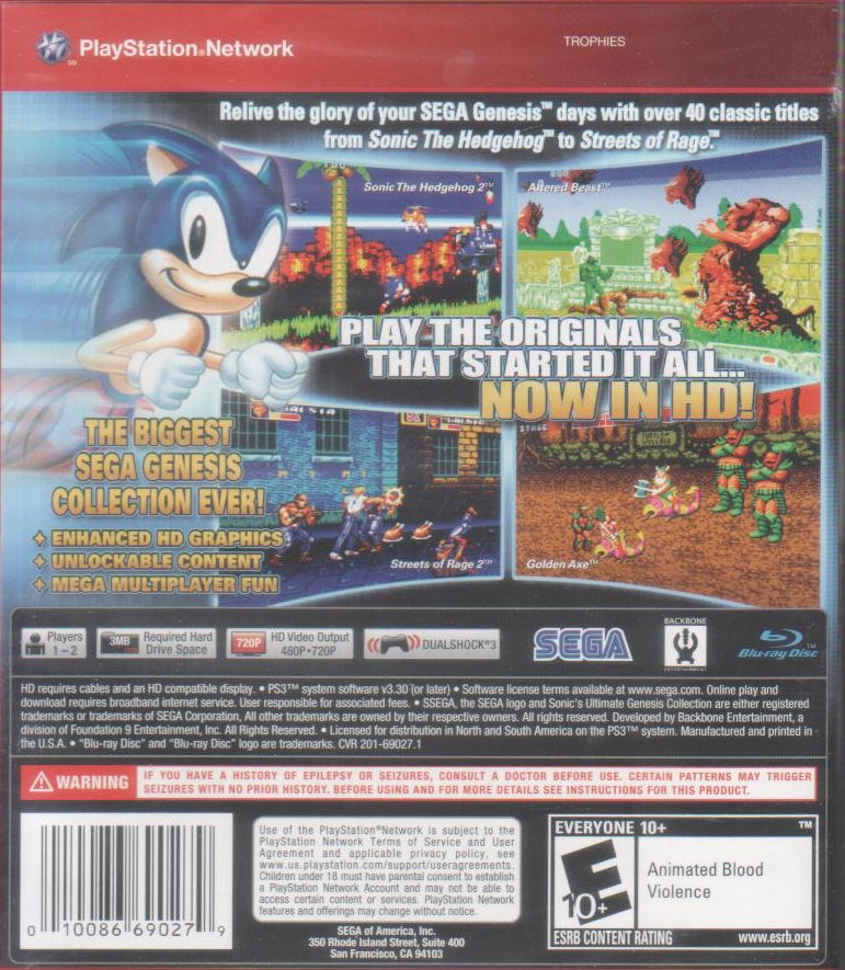 Sonic's Ultimate Genesis Collection (Greatest Hits) for PlayStation 3
