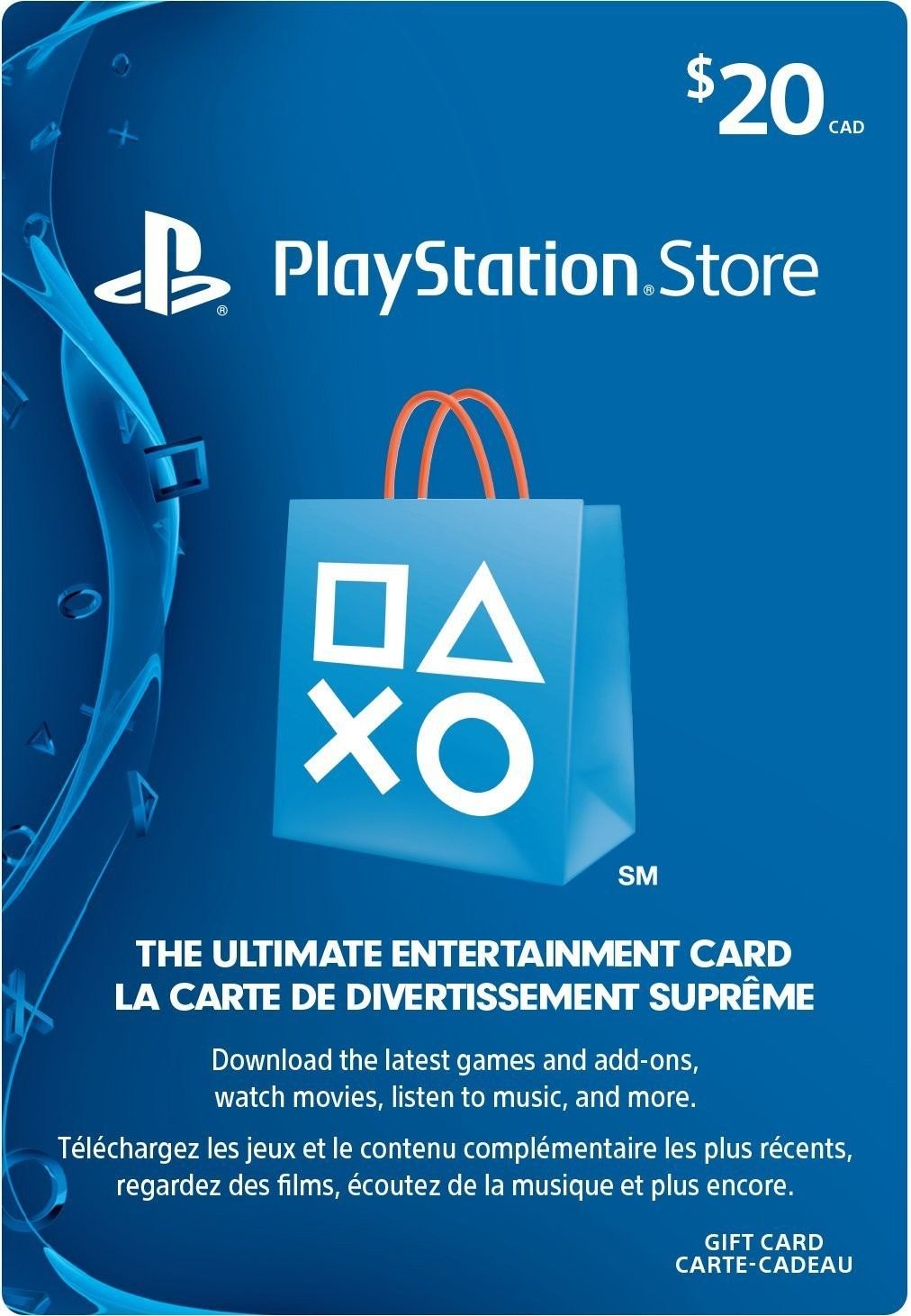 PlayStation Network (CAD$ 20 / Canada network only) for PSP, PS3, PSP Go, PS Vita, PS4