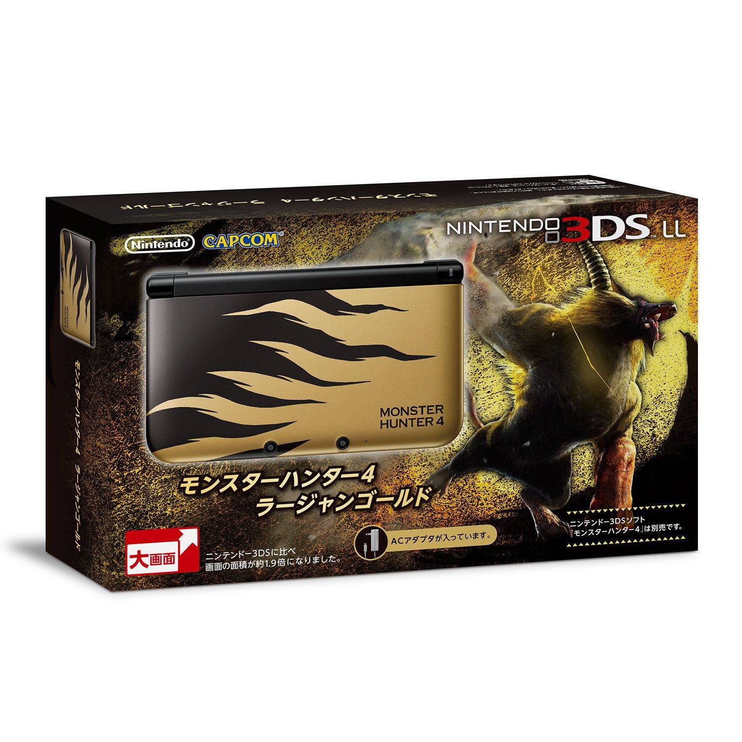 ニンテンドー3DS LL モンスターハンター4 ラージャンゴールド【メーカー生産終了】 Nintendo 3DS LL Monster Hunter 4 Edition (Rajang Gold)