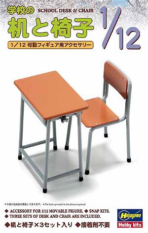 1/12 Posable Figure Accessory - School Desks and Chairs (figma and Nendoroid Figures)