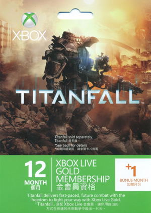 Xbox 360 Live 12-Month +1 Gold Membership Card (Titanfall Edition)_