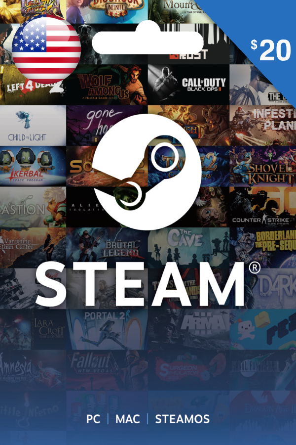 Steam Gift Card (USD 20 | For USD Currency Only) <span class="ext" style="background-color: #2a475e; color: #FFFFFF;">STEAM</span> <span class="ext ext_digital">digital</span> image 1