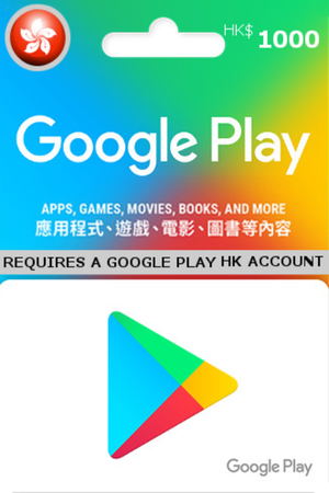 Google Play HKD 1000 Gift Card | Hong Kong Account_