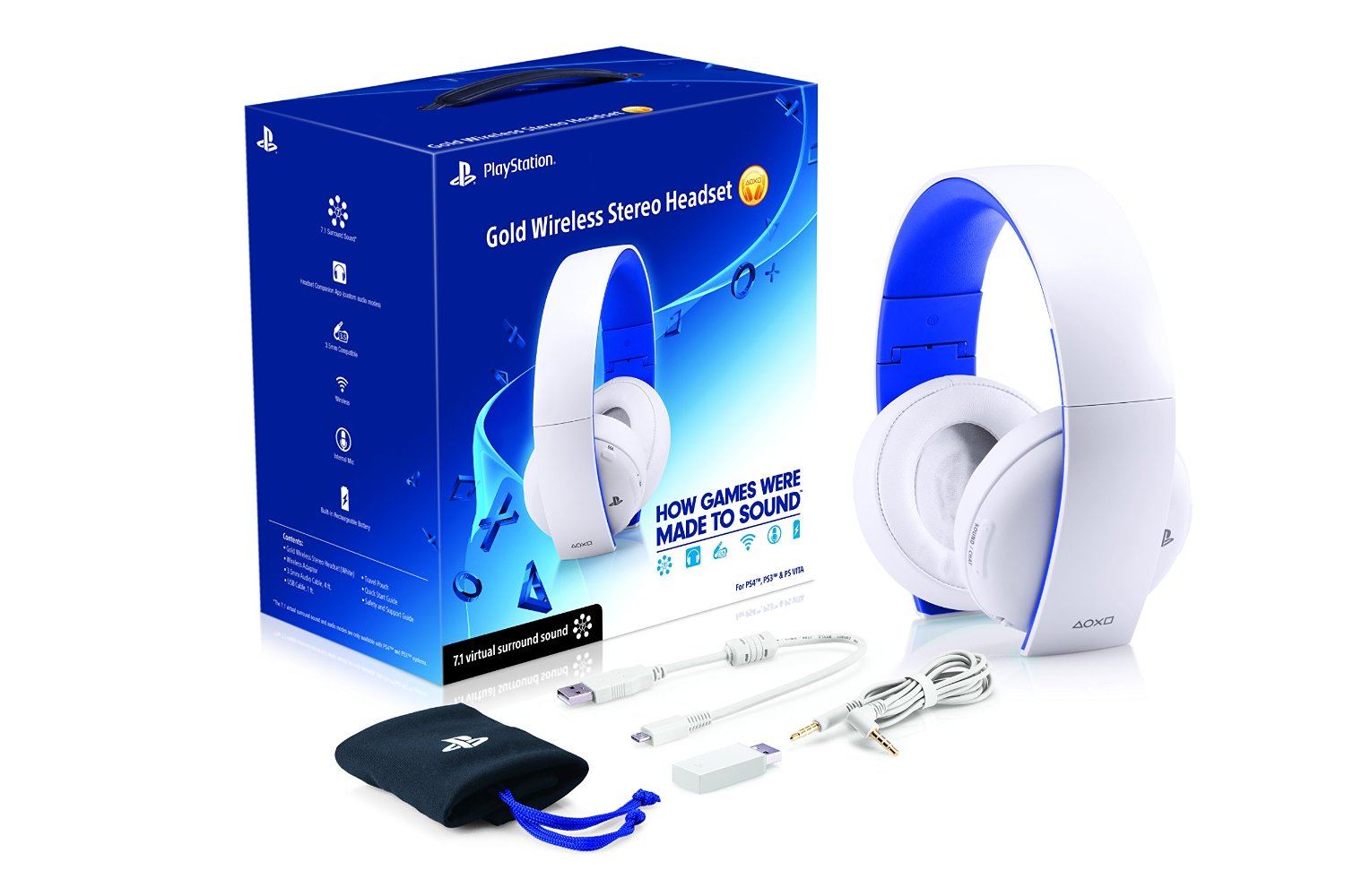 Playstation Gold Wireless Stereo Headset 2.0 (Glacier White) for PlayStation Vita, PlayStation 4