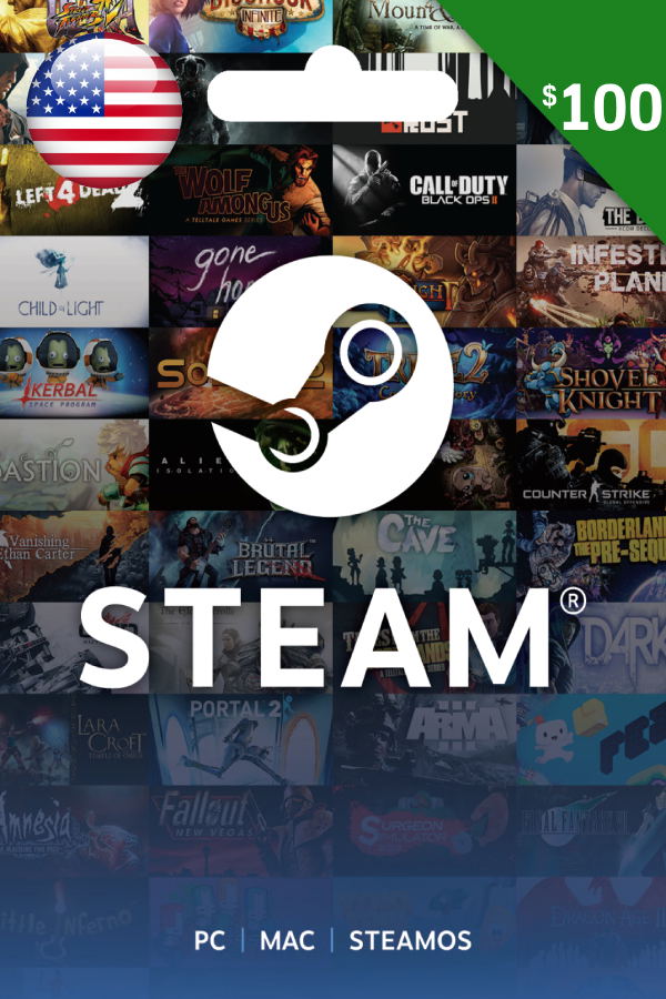 Steam Gift Card (USD 100 | For USD Currency Only) <span class="ext" style="background-color: #2a475e; color: #FFFFFF;">STEAM</span> <span class="ext ext_digital">digital</span> image 1