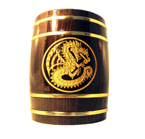 Monster Hunter Wooden Barrel Jug 1L (Dark Brown / Guild Emblem)_