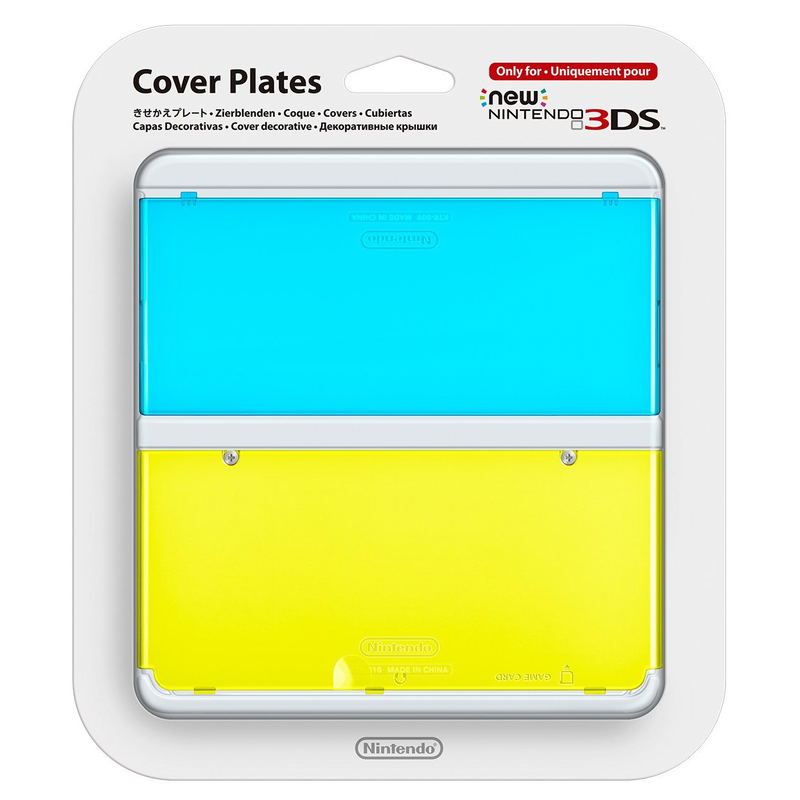 New Nintendo 3DS Cover Plates No.021 (Clear Blue & Yellow) image 1