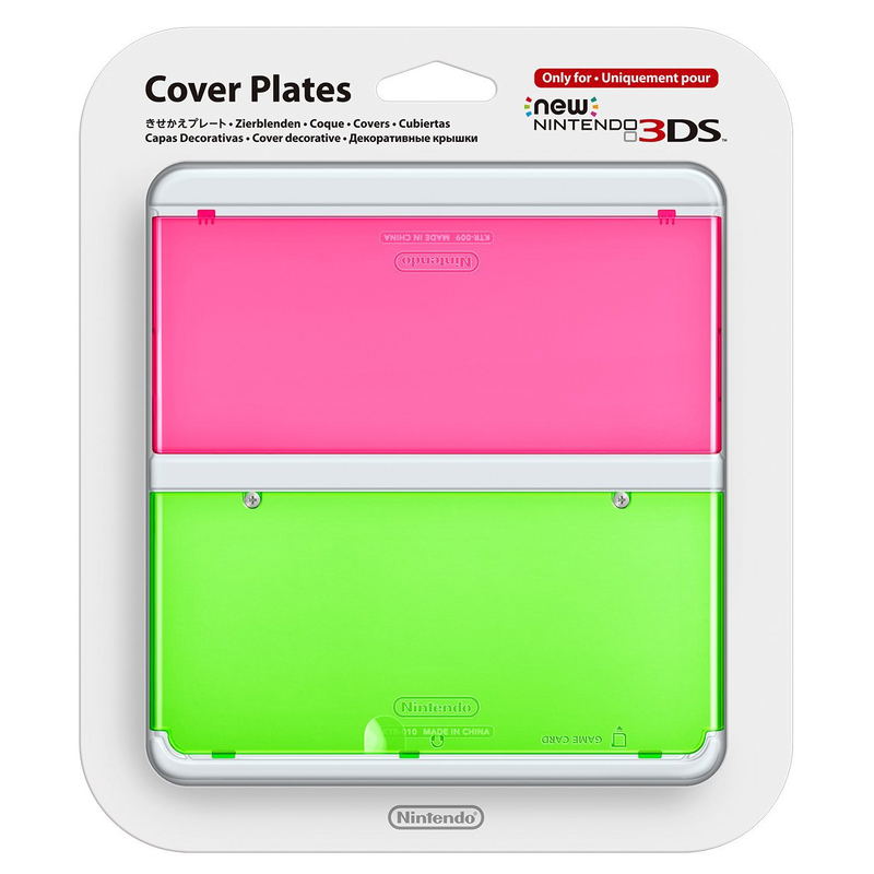 New Nintendo 3DS Cover Plates No.022 (Clear Pink & Green) image 1