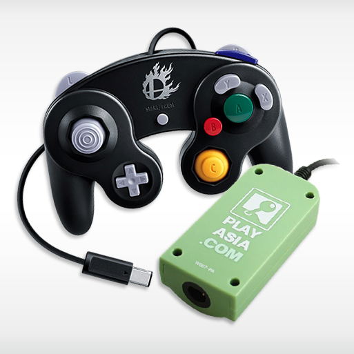 Controller Adapter for Wii U with Black GameCube Controller (Play-Asia.com Bundle) image 1