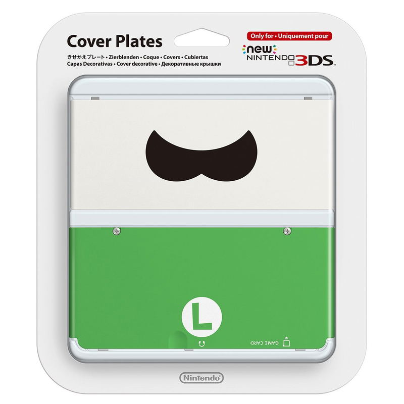 New Nintendo 3DS Cover Plates No.048 (Luigi Mustache) image 1