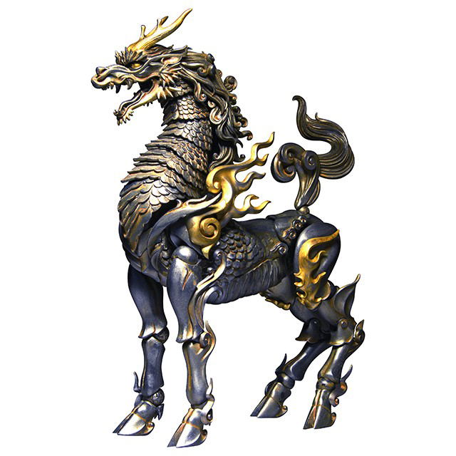 KT Project KT-001 Takeya Style Jizai Okimono Kirin Iron Rust Look Ver. image 2