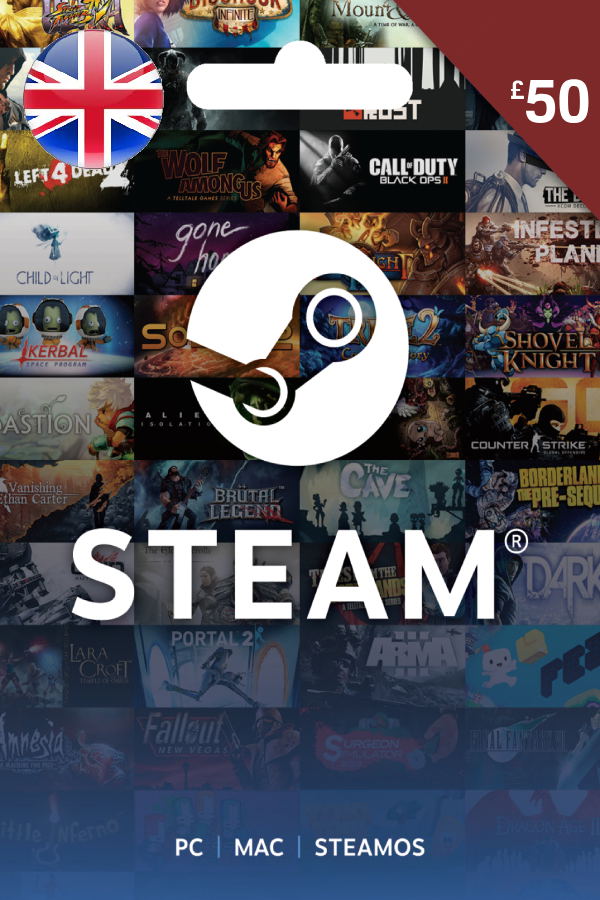 Steam Gift Card (GBP 50 | For GBP Currency Only) <span class="ext" style="background-color: #2a475e; color: #FFFFFF;">STEAM</span> <span class="ext ext_digital">digital</span> image 1