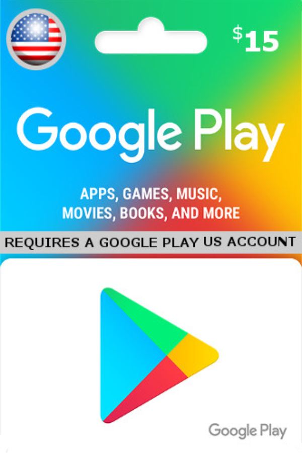 Google Play USD Account | Card 15 Gift digital US
