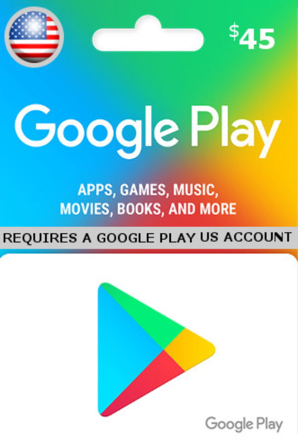 Google Play US 45 Gift Card US Account digital