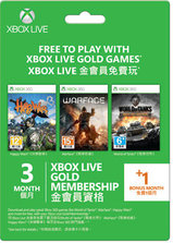 Xbox Live 3 Month+1 Month Subscription Gold Card_