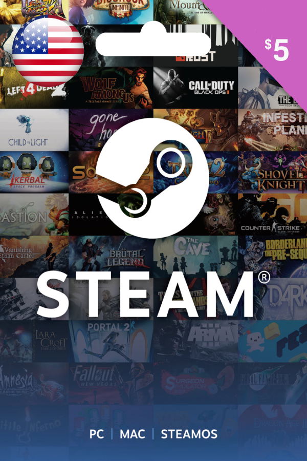 Steam Gift Card (USD 5 | For USD Currency Only) <span class="ext" style="background-color: #2a475e; color: #FFFFFF;">STEAM</span> <span class="ext ext_digital">digital</span> image 1