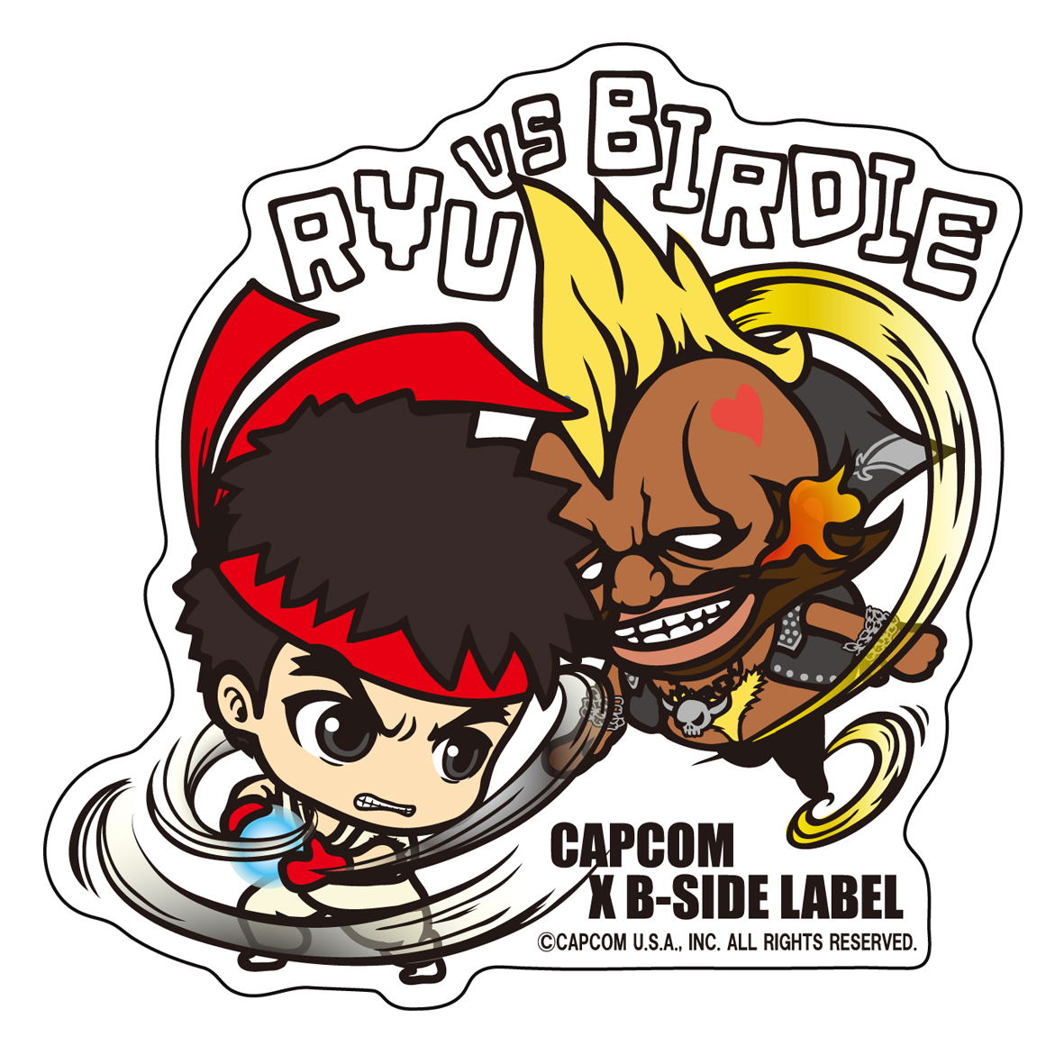 Capcom B Side Sticker Capcom x B-Side Label Sticker L Street Fighter: Ryu Birdie