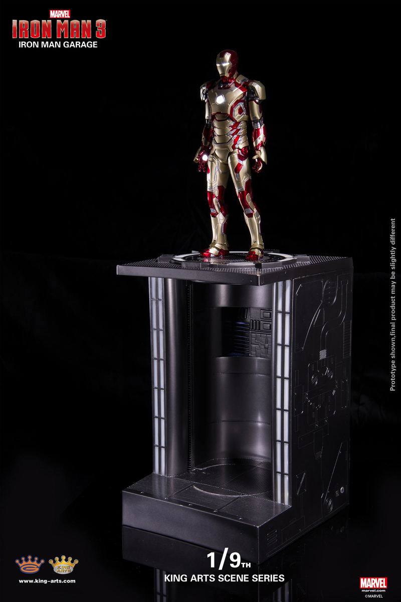 King Arts Scene Series Iron Man 3: 1/9 Iron Man Hall of Armor (Lift Ver.) image 1