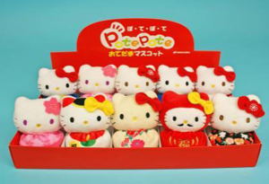 Hello Kitty Plush: Potepote Otedama Mascot Sanrio Japanese Pattern Assorted Set_