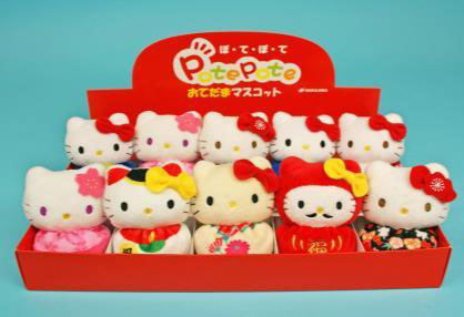 Hello Kitty Plush: Potepote Otedama Mascot Sanrio Japanese Pattern Assorted Set image 1