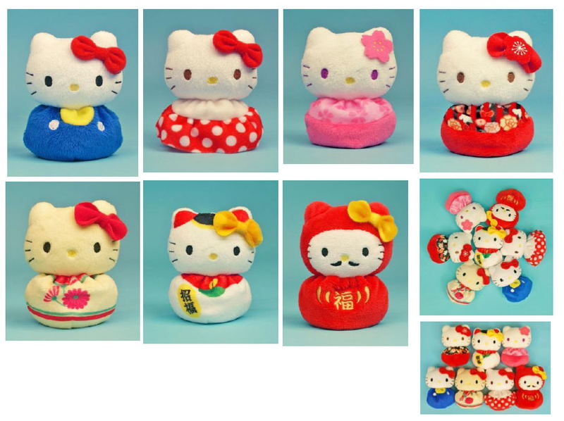 Hello Kitty Plush: Potepote Otedama Mascot Sanrio Japanese Pattern Assorted Set image 2