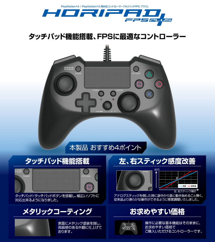 Hori Pad FPS Plus (Red) for PlayStation 3, PlayStation 3 Slim