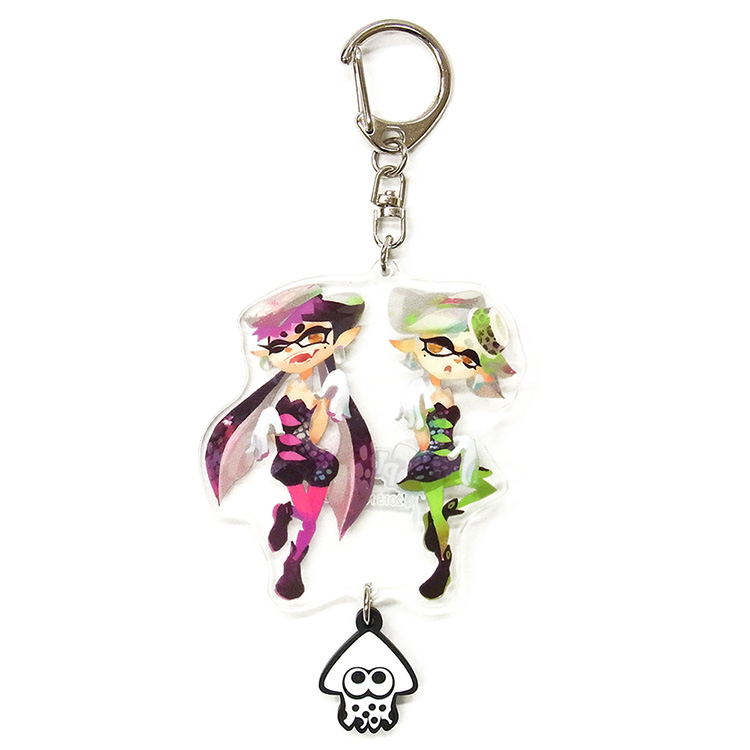 Splatoon Acrylic Key Chain with Squid Rubber: Sea O' Colors image 1