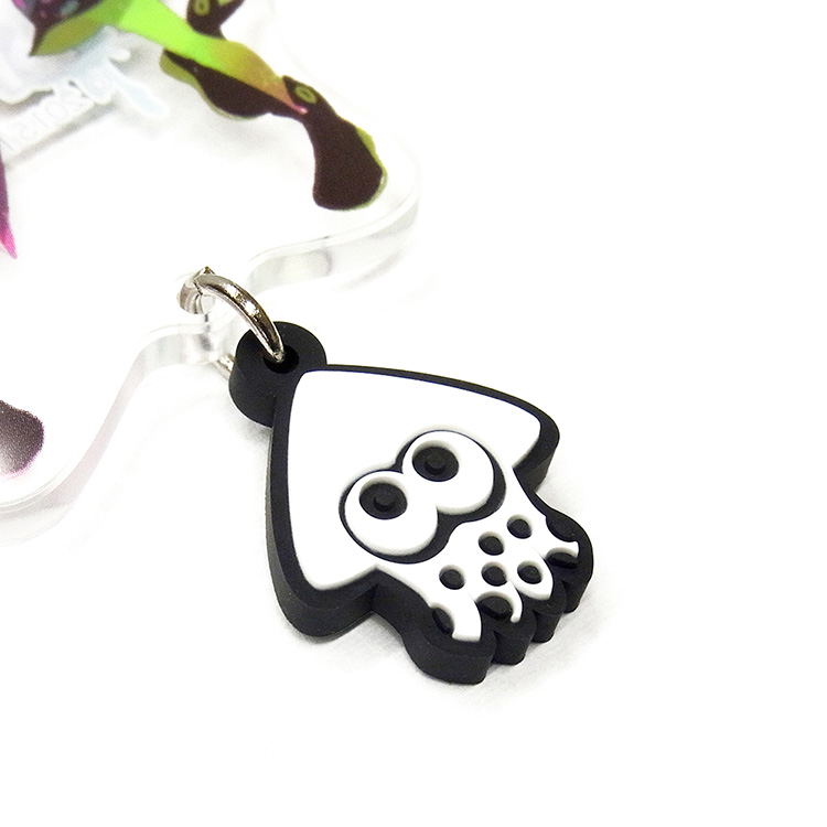 Splatoon Acrylic Key Chain with Squid Rubber: Sea O' Colors image 3