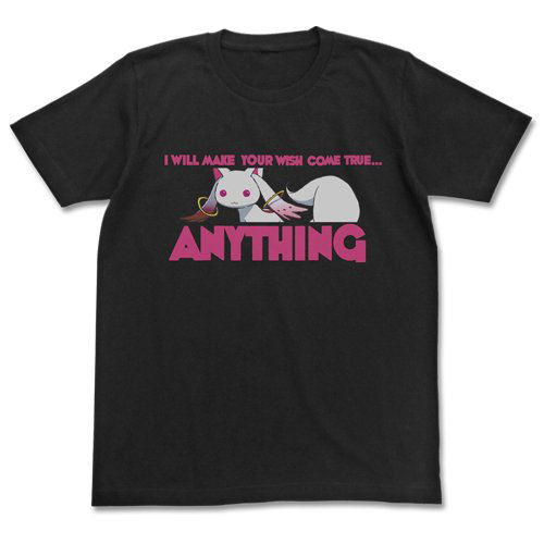 Puella Magi Madoka Magica T-Shirt Black XL: Kyubey image 1