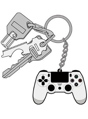 PlayStation Family Mark Rubber Keychain: Dualshock 4 (Re-run)