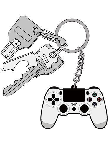 PlayStation Family Mark Rubber Keychain: Dualshock 4 (Re-run) image 2