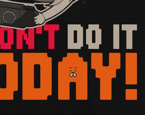 Himouto! Umaru-chan T-shirt Black: I Won't Do It Today (M Size) image 2