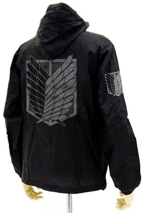 Attack on Titan Hooded Windbreaker Black x White S: Survey Corps (S Size)_