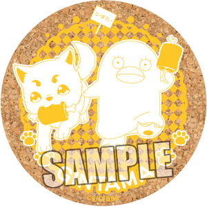 Gintama Large Cork Coaster: Sadaharu & Elizabeth_